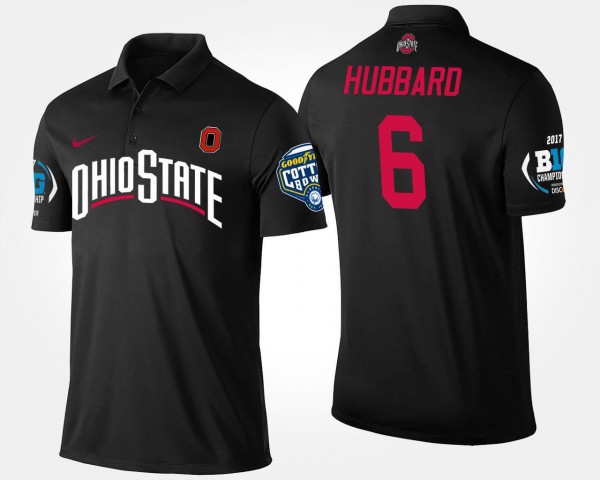 Ohio State Buckeyes Sam Hubbard Men's #6 Bowl Game Big Ten Conference Cotton Bowl Black College Football Polo 2404VDNO7